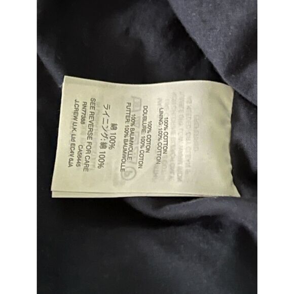 J. Crew Off Shoulder Short Ruffle Sleeve Blouse Navy White Size 2 Tall - Picture 4 of 6